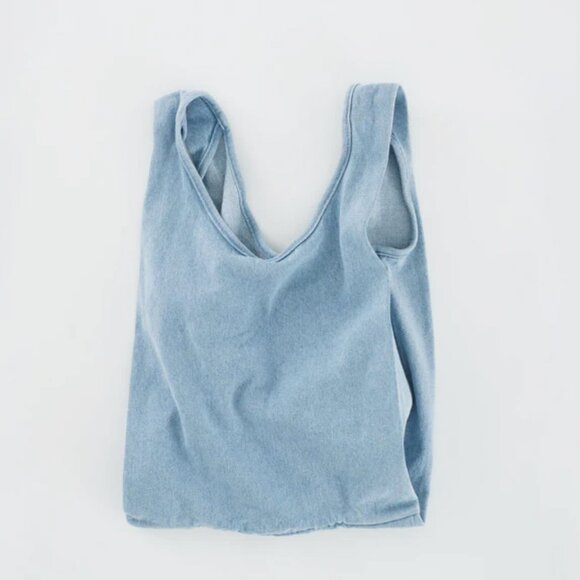 NWT RARE Baggu Medium Denim Tote Bag in Light Denim - Picture 1 of 8